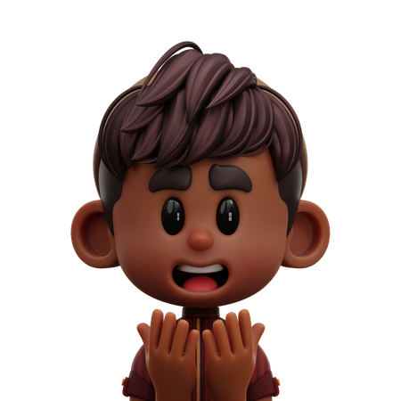 NIÑO CON MANO EN ORACIÓN  3D Icon