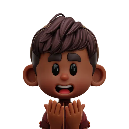 NIÑO CON MANO EN ORACIÓN  3D Icon