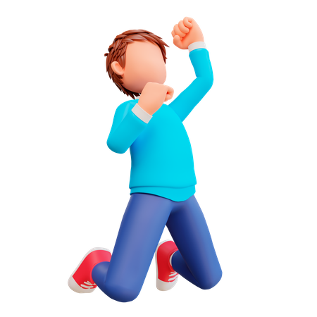 Niño saltando  3D Icon