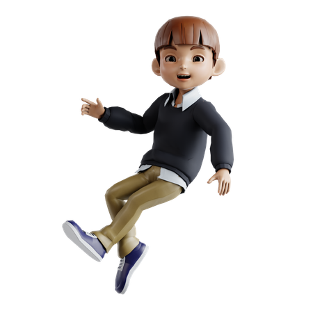 Niño saltando en el aire  3D Icon