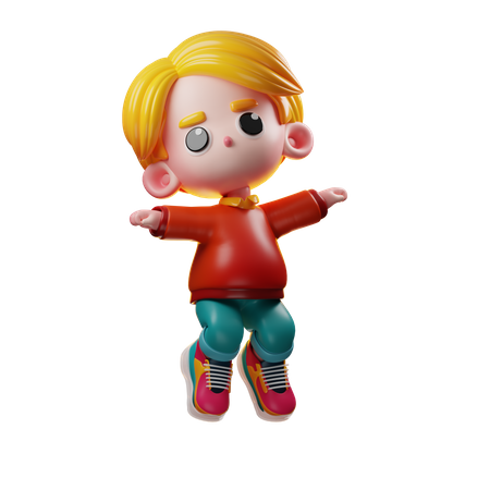 Niño saltando en el aire  3D Icon