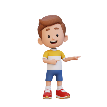 Niño señalando a la derecha  3D Icon