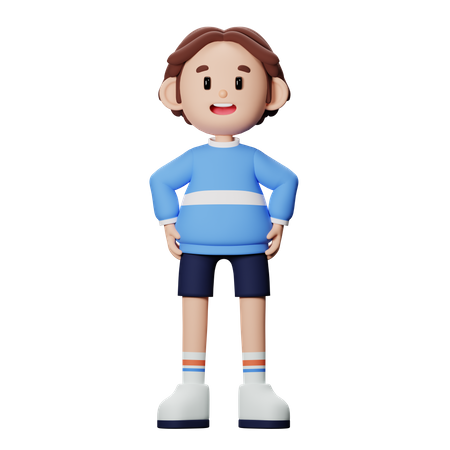 Niño sintiéndose confiado  3D Icon