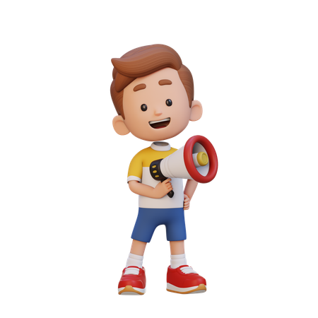 Niño sosteniendo un megáfono  3D Icon