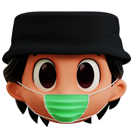 Niño tiene emoji de gripe  3D Icon