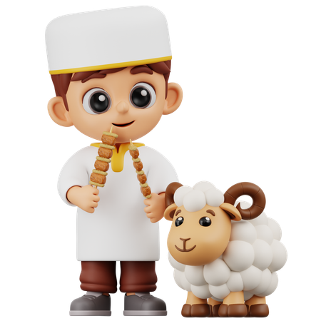 Niño trae satay  3D Icon