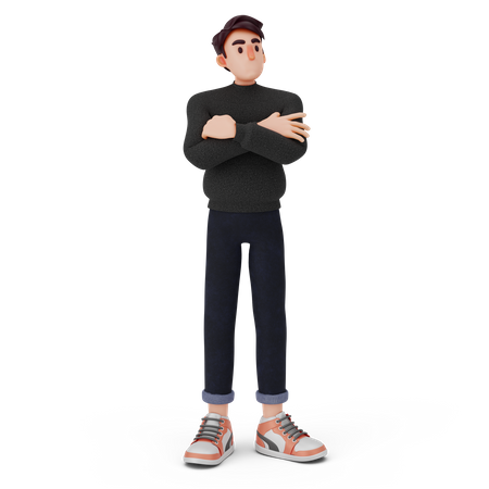 Niño único dando pose de pie.  3D Icon