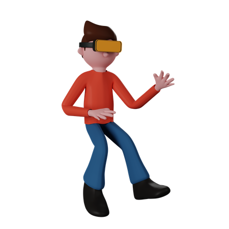 Niño con auriculares vr  3D Illustration