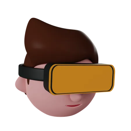 Niño con auriculares vr  3D Illustration