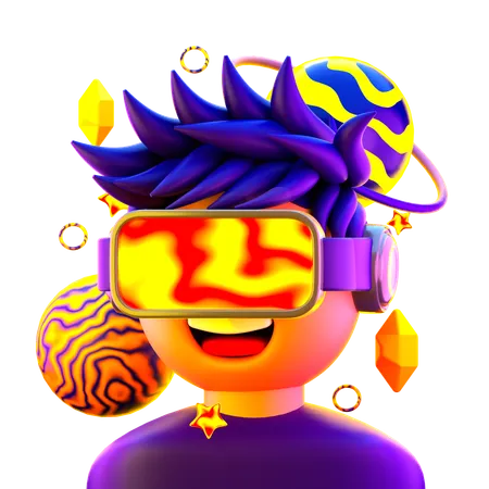 Niño usando vr  3D Icon