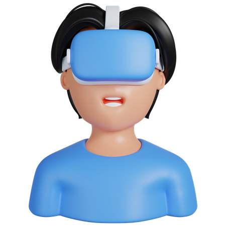 Niño usando realidad virtual  3D Icon