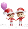 niño y niña santa