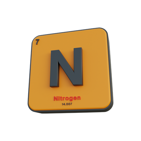 Nitrogen  3D Illustration