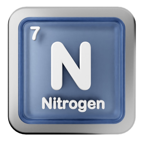 Nitrogen Periodic Table  3D Icon