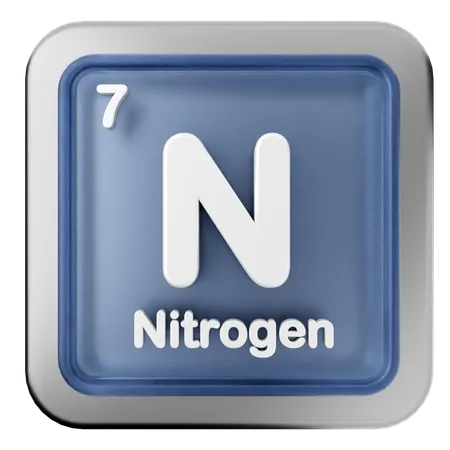 Nitrogen Periodic Table  3D Icon