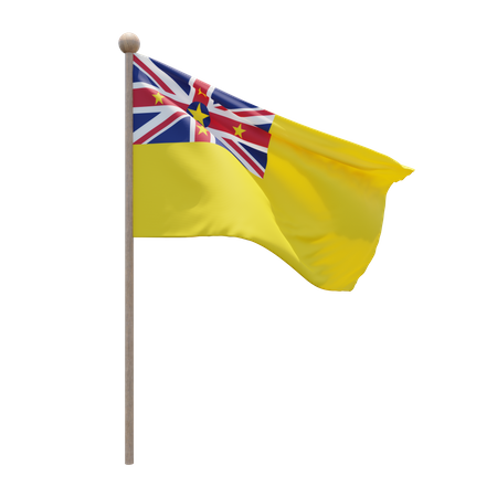 Niue Fahnenmast  3D Flag