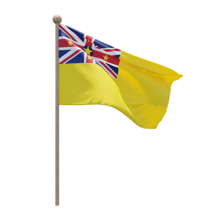 Niue Flagpole  3D Flag