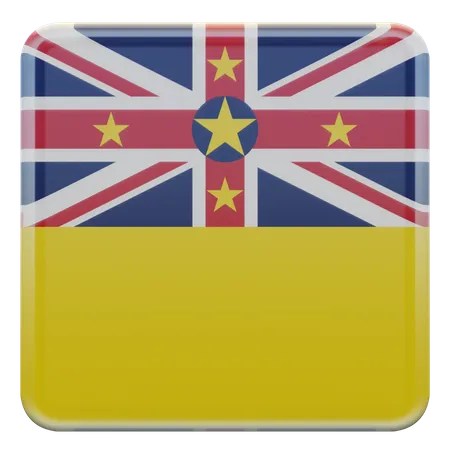 Quadratische Flagge von Niue  3D Icon