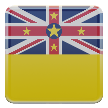 Niue Square Flag  3D Icon