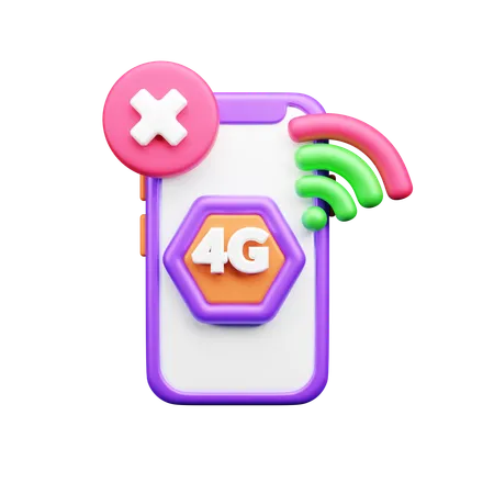 Não 4G Telefone  3D Icon