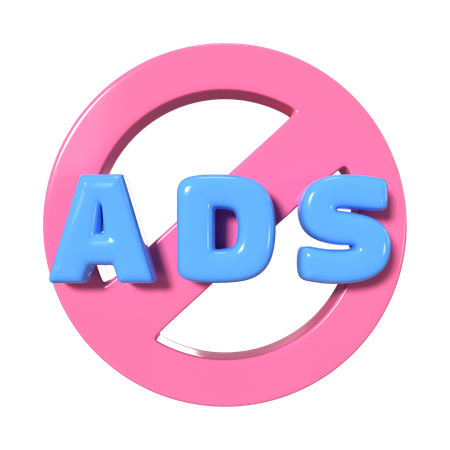No Ads  3D Icon