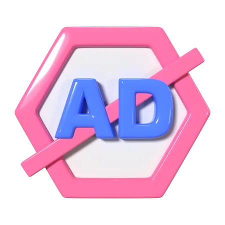 This Is No Ads 3 D Render Illustration Icon It Comes As A High Resolution PNG File Isolated On A Transparent Background The Available 3 D Model File Formats Include BLEND OBJ FBX And GLTF 3D Icon