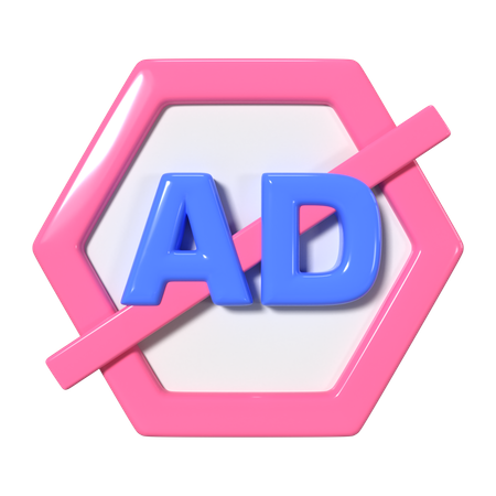 No Ads  3D Icon