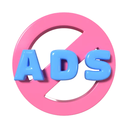 No Ads  3D Icon