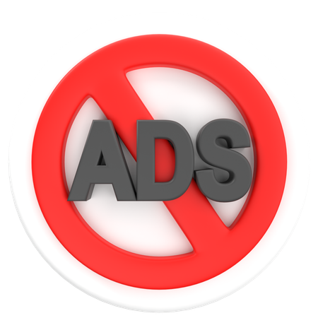 No Ads  3D Icon