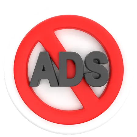 No Ads  3D Icon