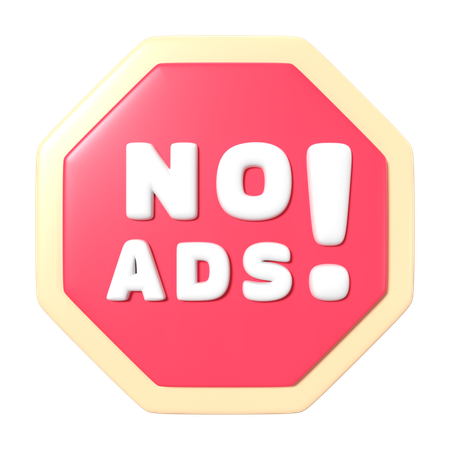 No Ads  3D Icon