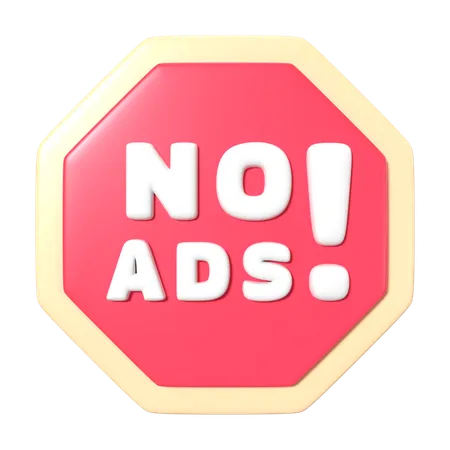 No Ads  3D Icon