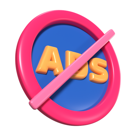 No Ads  3D Icon