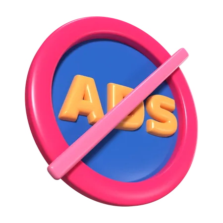 No Ads  3D Icon