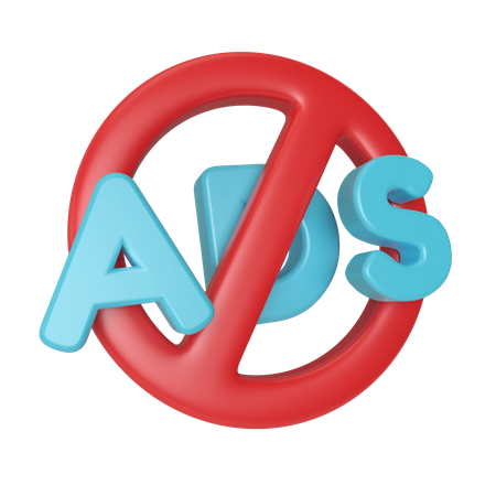 No Ads  3D Icon