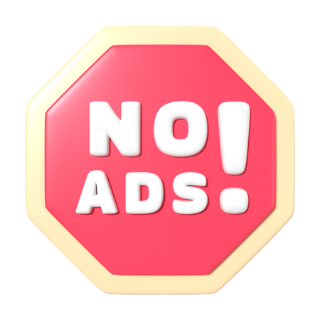 No Ads  3D Icon