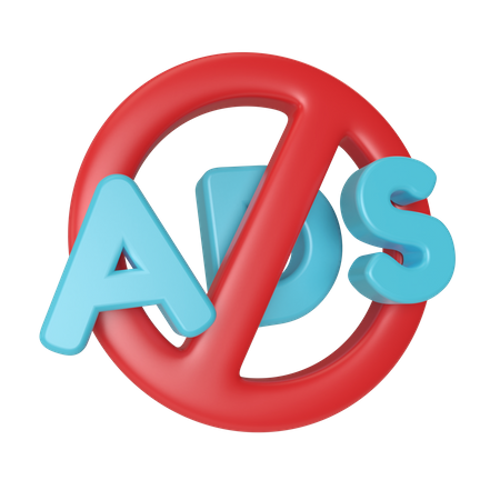 No Ads  3D Illustration