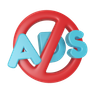 no advertisement 3d logo