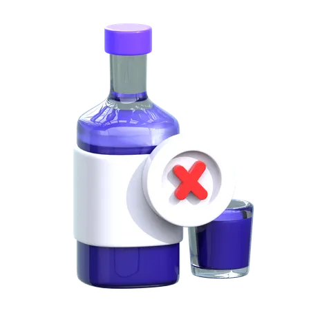 No Alcohol 3 D World Cancer Day Icon 3D Icon