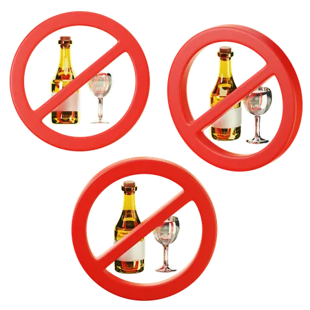 3 D Icon Ramadan No Alcohol On Three Points Of View On Transparent Background On Transparent Background 3 D Illustration High Resolution 3D Icon