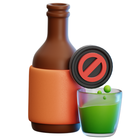 NO ALCOHOL  3D Icon