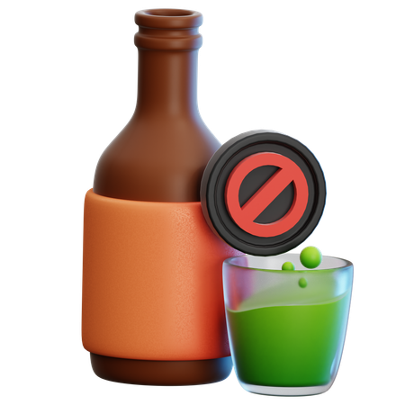 NO ALCOHOL  3D Icon