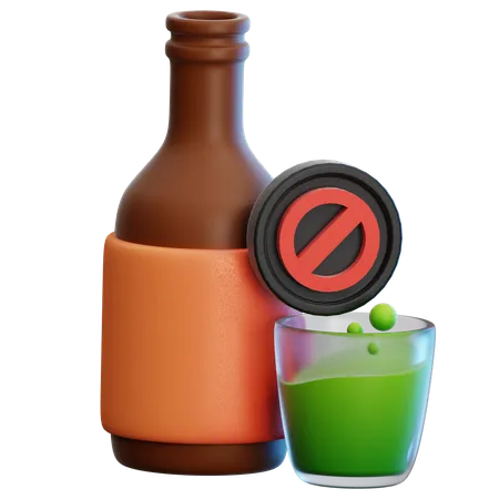 NO ALCOHOL  3D Icon