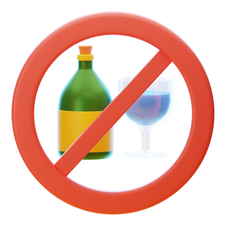 NO ALCOHOL  3D Icon