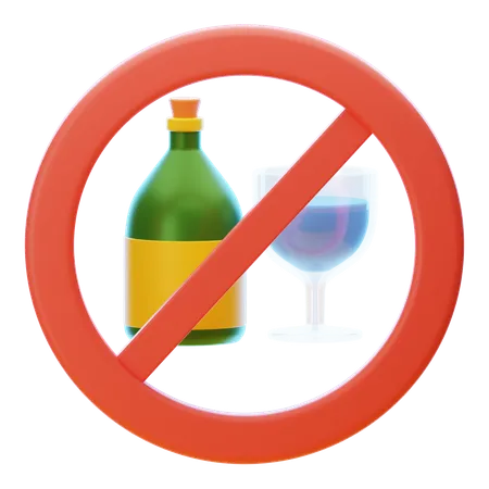 NO ALCOHOL  3D Icon