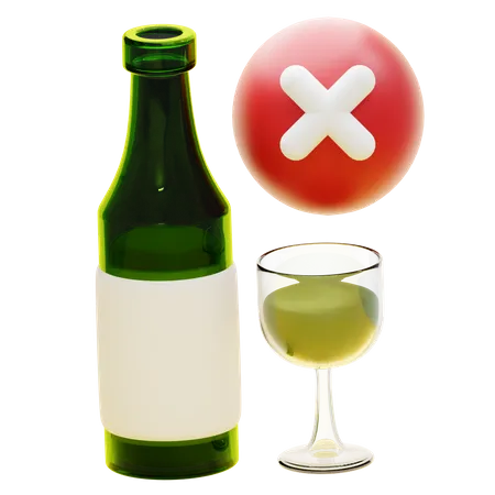 NO ALCOHOL  3D Icon