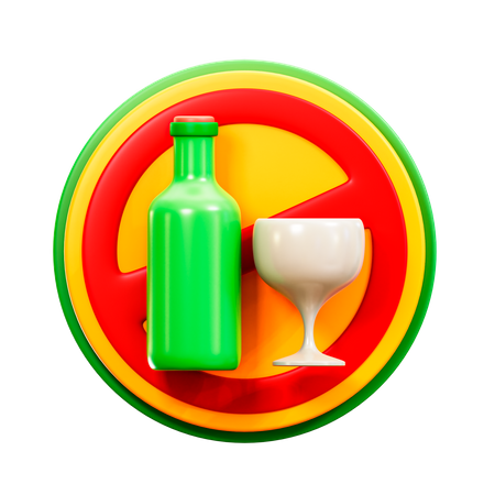 No Alcohol  3D Illustration