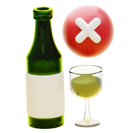 NO ALCOHOL  3D Icon