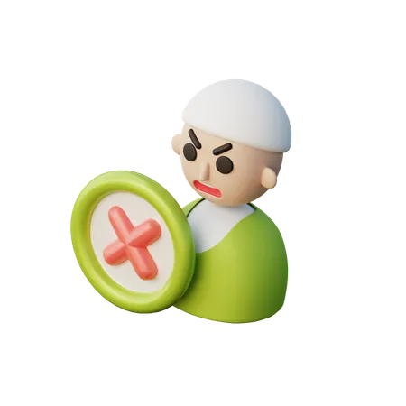 No Angry  3D Illustration