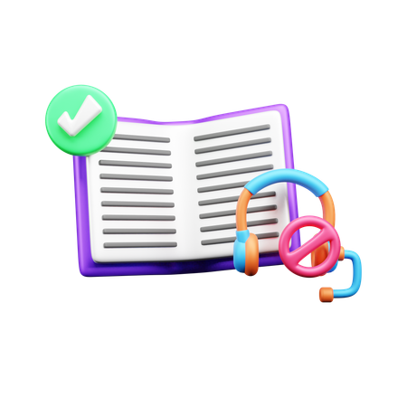 Sin audiolibro  3D Icon